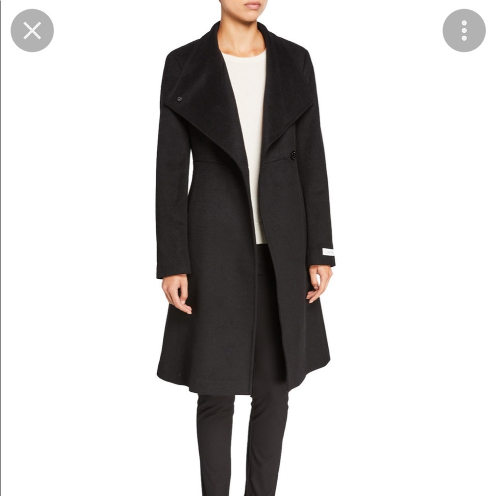 Calvin Klein wool blend asymmetric Coat